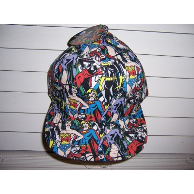 DC Comics Heroes/Villains All Over Print Unisex Snapback Hat Cap Flat Brim NWT  888783560337 eb-18793615